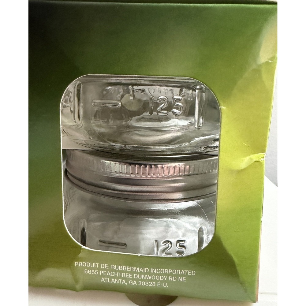Ball 4 Squatty Half Pint Mason Jars 125 Wide Mouth 1/2 Pint. 8oz. NEW IN PKG USA - Picture 3 of 4
